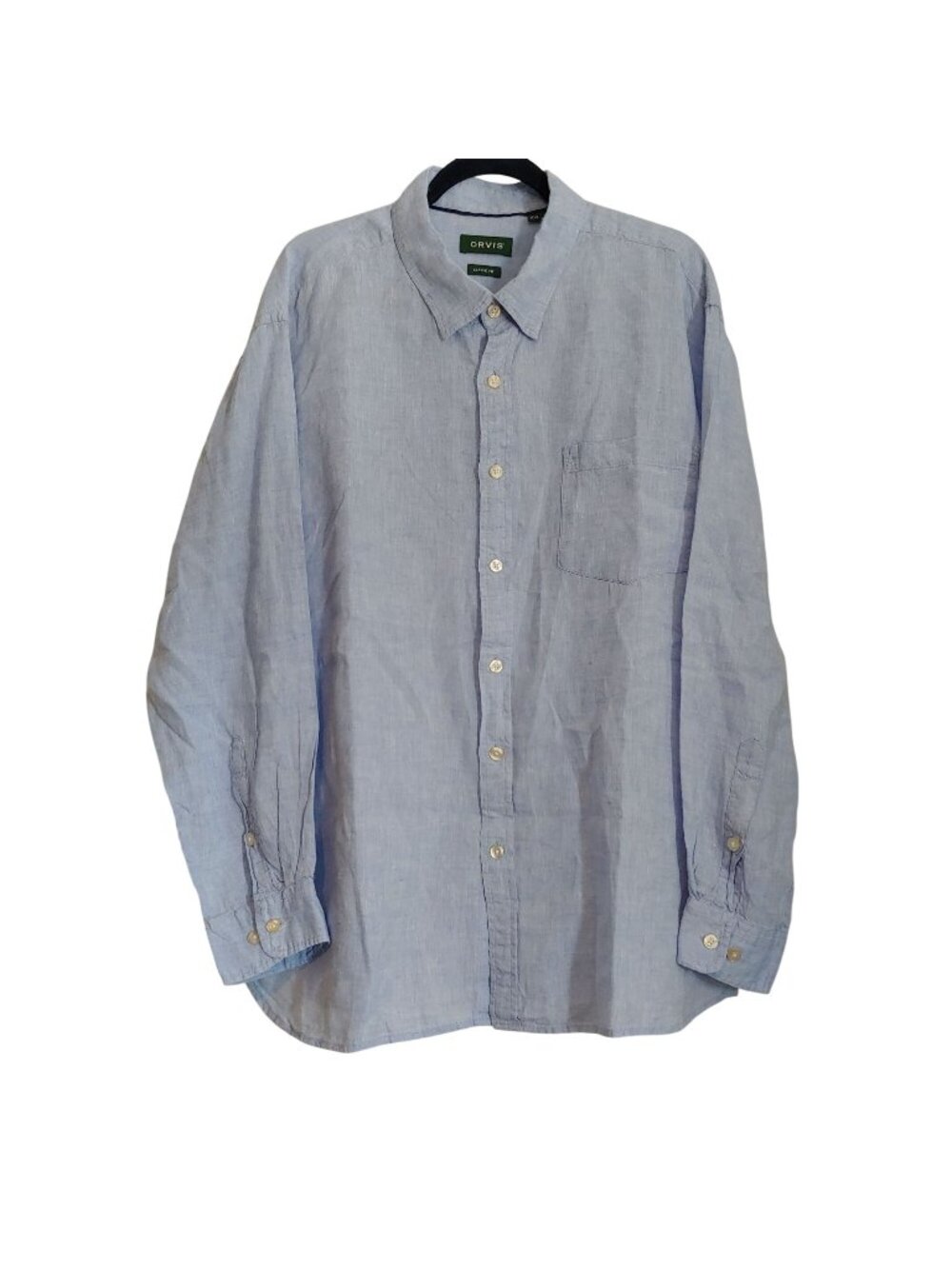 Orvis Mens Linen Long Sleeve Button Down Shirt Coastal Outdoor Resort Casual XXL